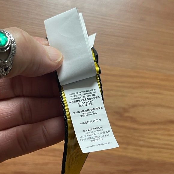 EUC Unisex One Size Off-White Mini Industrial Belt SS19 In Yellow & Black Color - Picture 14 of 14